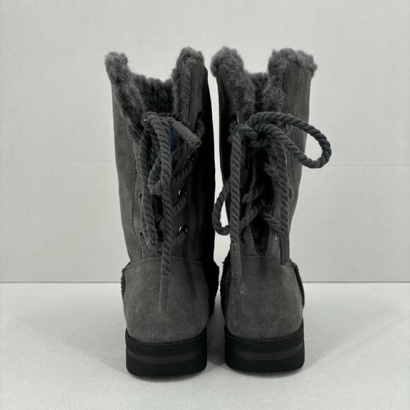 Muk Luks Ziggy Rodeo Winter Boots Genuine Suede Faux Fur Lined Gray Women's 7 - Picture 8 of 10